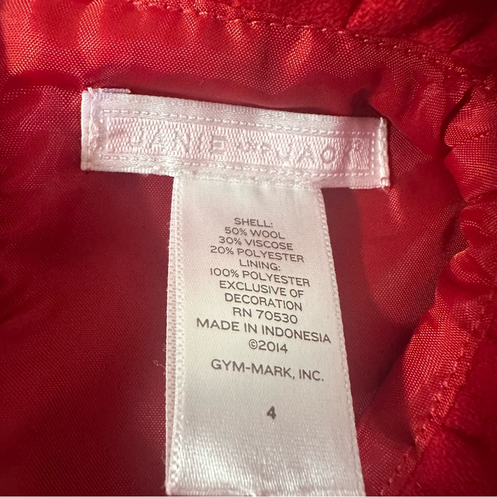 Janie And Jack Belle Of The Ballet Dress Girl’s 4 Red Purple Wool Blend Pockets - Picture 8 of 11